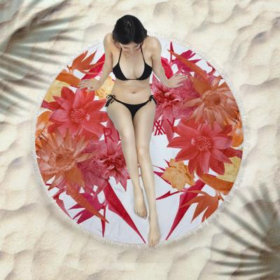 China Stock Large Size Beach Ready QUICK DRY Mat Round Beach Towel With Tasles From Spain Microfiber Beach Towel for sale