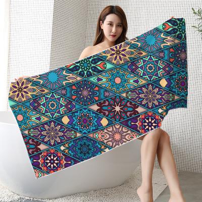 China QUICK DRY High Quality Blanket Rectangle Sublimation Cotton Summer Cheap Beach Towel for sale