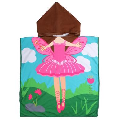 China QUICK DRY Cartoon Towel Coat Beach Polyester Kids Hooded Bath Towel For Babies for sale