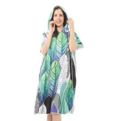 China 2020 New Arrivals Sustainable Custom Digital Printing Adult Microfiber Surf Poncho Hooded Poncho Towel for sale