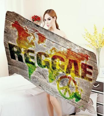 China Compressed Reggae Printed Beach Towels for sale