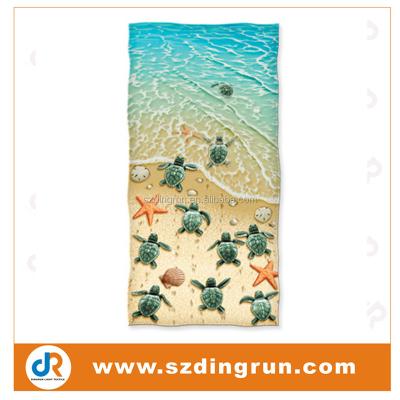 China Compressed 100% Cotton Sea Turtles Animal Printed Reactive Beach Towel for sale