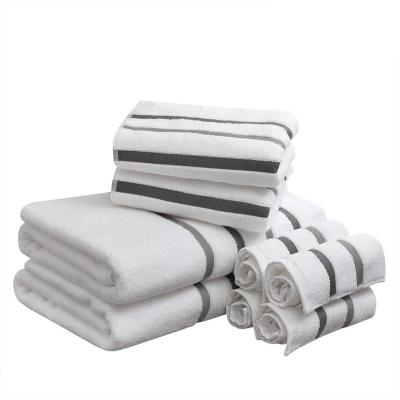 China QUICK DRY cotton fabric white and black bath towels for sale