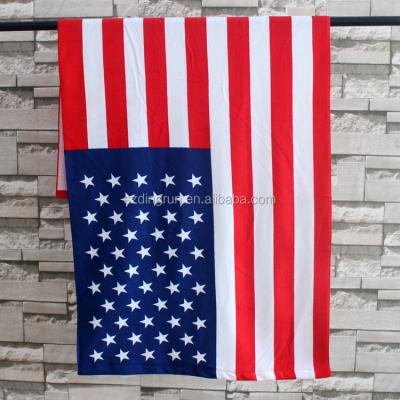 China Compressed American Flag Printed Absorbent Microfiber Bath Beach Towel for sale