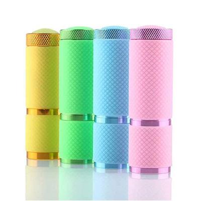 China Mini Camping 9 LED Pocket Rubber Coated Torch Flashlights Glow in the Dark LED Flashlights with Straps for sale