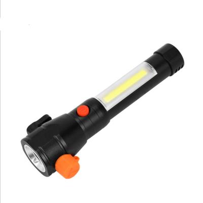 China Self-Defense Security Rechargeable Tactical Torch T6 Zoom Ultra-strong Camping Telescopic Flashlights and Torches with Life Hammer for sale