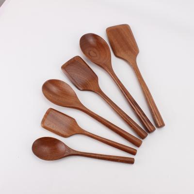 China Viable High Quality Tableware Wooden Spoon Shovel Cooking Tool Kit Kitchen Accessories Wooden Cutlery Set for sale