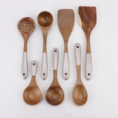 China Sustainable wooden kitchen cookware kitchen utensil set 7 piece set cookware kitchen utensil accessories for sale