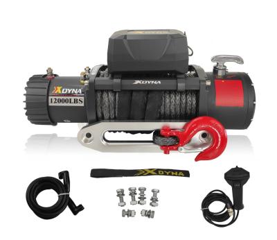 China XDYNA 13000lbs AUTOMATIC electric winch -12V/24V with synthetic rope for sale