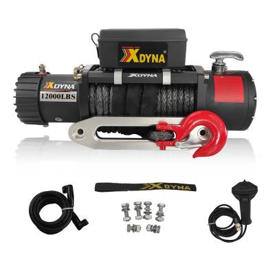 China Xdyna Electric Winch 12000 Waterproof Lifting Wire Rope Winch 52.8*15.5*20cm for sale