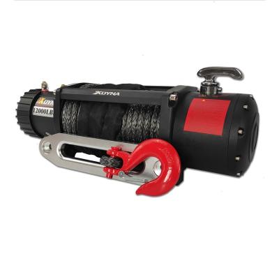 China AUTOMATIC electric winch 12000lb 12v 4x4 - synthetic salvage rope from XDYNA - outdoor cordless for sale