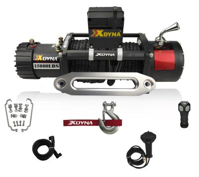 China Durable Xdyna Electric Winch 15000lbs Load Capacity With 12V/24V Wireless Remote for sale