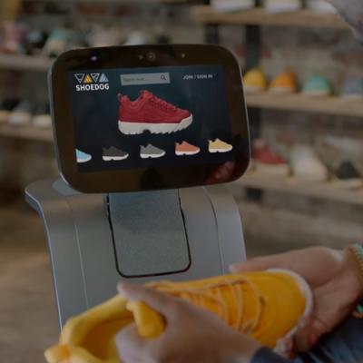 China Human-computer interaction front desk hospitality restaurant food delivery service AI Temi intelligent shopping robot for sale