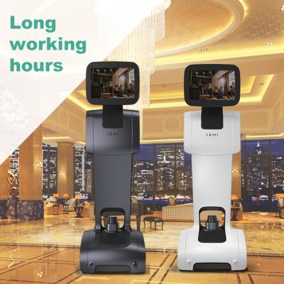 China Hotel Smart Contactless Human Reception Telepresence Human-machine Interaction Concierge Service AI Temi Mobile Robot for sale