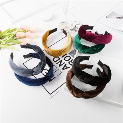 China Stability Fashion Hair Band Headband Girls Bow Circle Velvet Hair Accessories Twist Headband Headdress For Women for sale