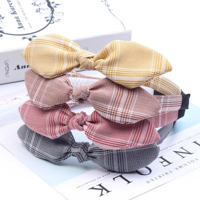 China Modern Stability Kids Fashion Plaid Bunny Ears Girls Accessories Hair Band for sale