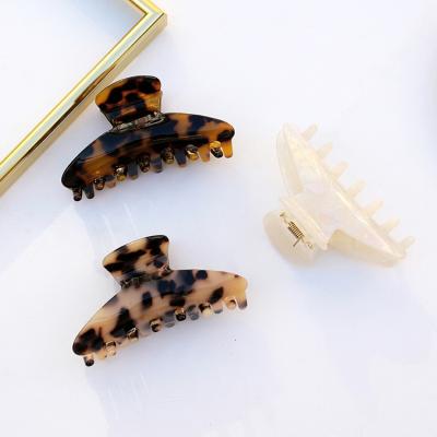 China Trendy Banana Turtle Barrettes Celluloid Leopard Print Fashion Hair Clips Medium Hair Claws Hair Accessories For Women Ladies for sale