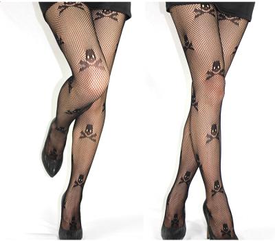 China Factory direct sales antibacterial spring and summer temptation skull cavity net stocking sexy silk stocking body stocking for sale