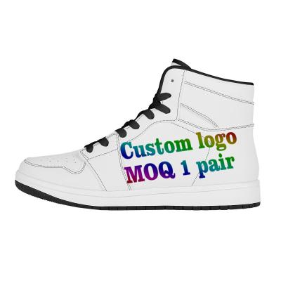 China Anti-odor High Cut Customized Pattern s Mens Fashion Sneakers Skating Shoes for sale