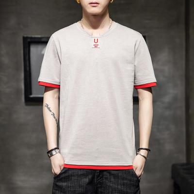 China Summer Fashion Cotton Anti-Wrinkle Round Collar Casual Comfortable T Shirt Men's 100% Short Sleeve T-Shirt for sale