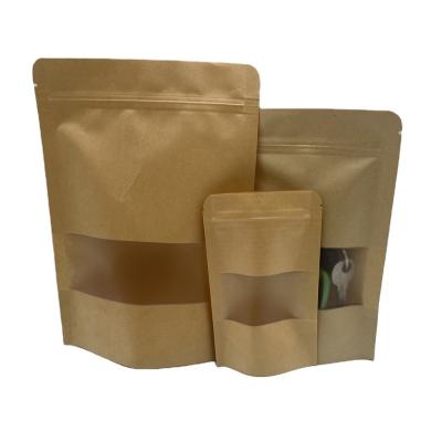 China Wholesale Reusable Resealable Bags Food Storage Bag Organizer Stand Up Kraft Paper Food Bag Pouch Holder for sale