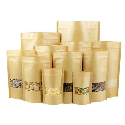 China 2022 Food Fine Quality Kraft Paper Bags White Packaging Pouches Stand Out for sale