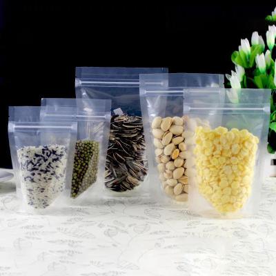 China Clear Plastic Food Zipper Bag 12*19 Clear Resealable Bag Stand Up Zipper Pouch Transparent Pouch for sale