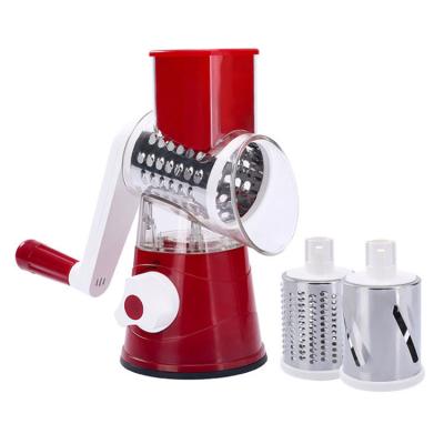 China Viable Tik Tok Amazon Vegetable Cutter Potato Shredded Household Hand Cranked Vegetable Cutter Three-in-One Slice Grater for sale