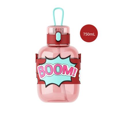 China Viable Portable Space Kettle Strap Cartoon Large Capacity Water Cup Sports Water Cup Plastic Water Cup for sale