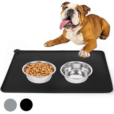 China Customized Cooling Improved Non-slip Waterproof Silicone Dog Pet Feeding Mat Food Mat for sale