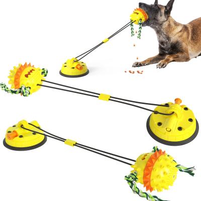 China Amazon New Viable Explosive Dog Toys Vacuum Grinding Suction Cup Pull Rope Ball Pet Supplies Factory Wholesale for sale