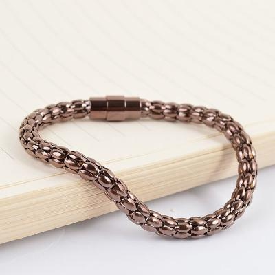 China CLASSIC Hot-selling Hip Hop Jewelry Magnet Buckle Punk Style Chunky Link Chains Men's Stainless Steel Bracelet for sale