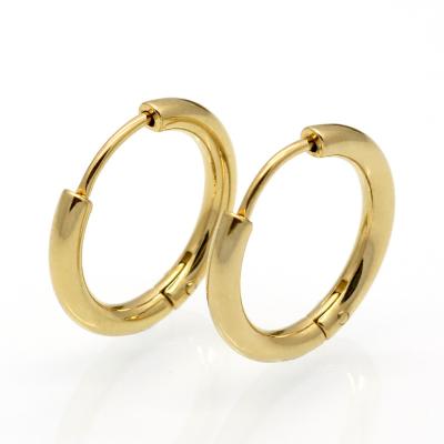 China CLASSIC Delicate Simple Fashion Trend Wild Style 18k Gold Plated Jewelry Men And Women Couple Stainless Steel Hook Hoop Earrings for sale