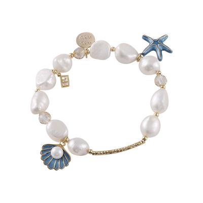 China TRENDY High Quality Women Beach Accessories Jewelry Hawaiian Fresh Water Pearl Handmade Bracelet With Irregular Pearl for sale