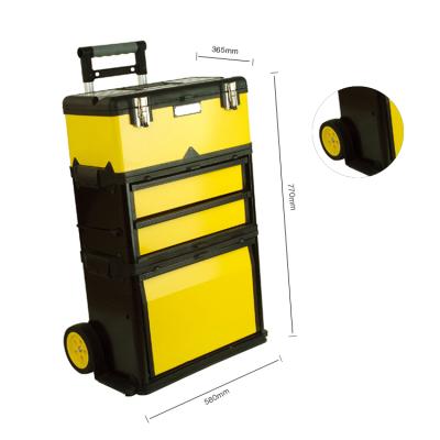 China China Factory Durable High Quality Yellow 23-Inch Metal Multifunctional Box For Storage Tool Products Toolbox Trolley With Handle for sale