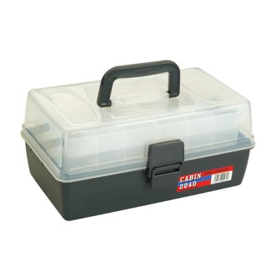 China OEM Durable Plastic Outdoor Tool Chest MJ-3005 Three Layers Tool Box For Fishing Products And Tools Storage for sale