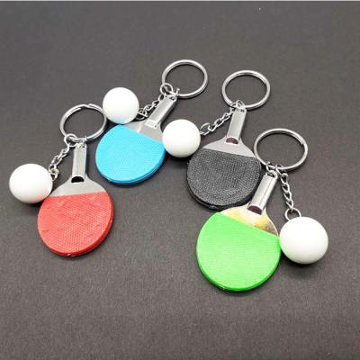 China Key Chains Sports Table Tennis Ball Key Chain Souvenir Ping Pong Paddle Key Chain Gift for sale