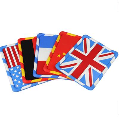 China Strong Car Dashboard National Flag Stickyness Mat Black Silica Gel Magic Anti-Skid Sticky Pad Holder for Cell Phone Sunglasses Keys for sale