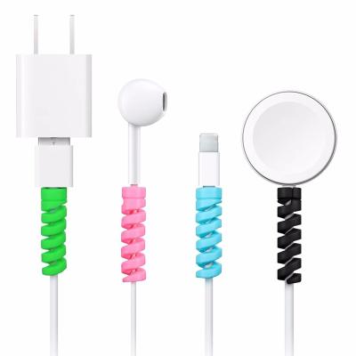 China Colorful Usb Charger Cable Silicone Data Line Charger Spiral USB Cable Protector For iPhone Cable Charging Pad for sale