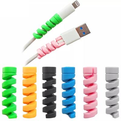 China Usb Charger Cable Protector Silicone Bobbin Winder Wire Cord Organizer Cover For Apple iPhone USB Charger Cable Cord for sale