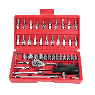 China Portable 46pcs Socket Wrench Sets Drive Ratchet Wrench Socket Set Tool Kit for Auto Repair and Household for sale