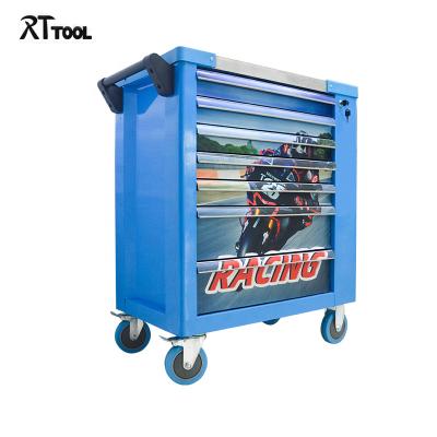 China RTTOOL Heavy Duty Garage Empty Cabinet Assembled Tool Chest Roll Tool Cart Stainless Steel for sale