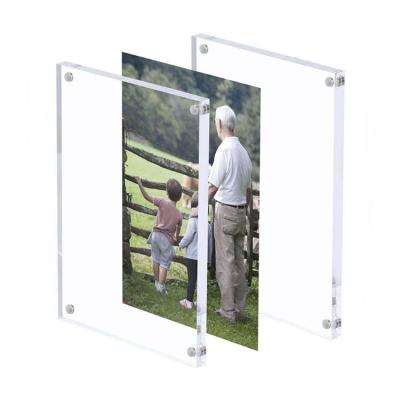 China Durable Eco-friendly Cable Hanging Frameless Clear Acrylic Photo Document A4 Paper Menu Sign Poster Holder Clear Acrylic Poster Frames for sale