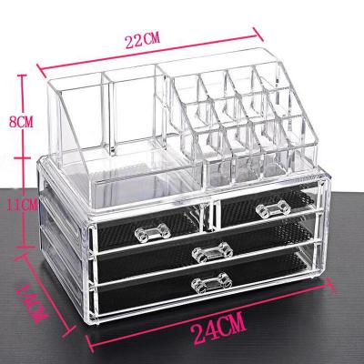 China Workable transparent 3mm plastic organizer box clear color molded soild surface acrylic laminate sheet UV coating cosmetic organizer for sale