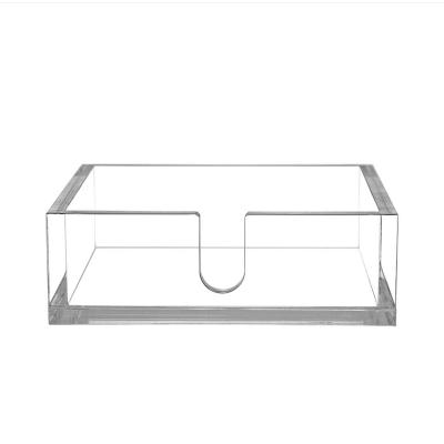 China New Design Viable Transparent Acrylic Tissue Box Lid Clear Color Acrylic Rectangular Tissue Box for sale