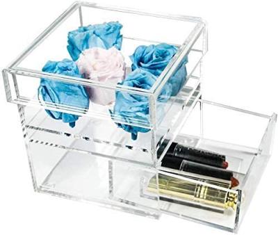 China Eco - Friendly Clear Roses In Acrylic Preserved Roses Box With Lid Acrylic Rose Box For Gift for sale