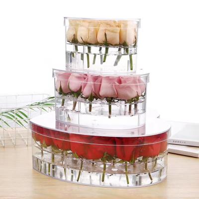 China Wholesale 2020 Diaplsy Box Heart Shaped Clear Acrylic Flower Box for sale