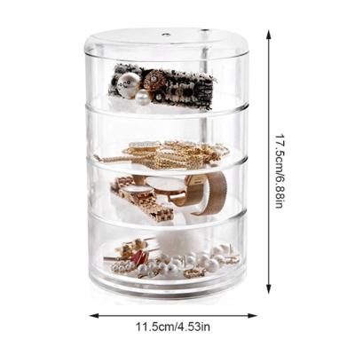 China Home Decoration 360 Rotating Multi-Layer Organizer Makeup Box Drawer Storage Box Jewelry Holder Clear Acrylic Cosmetic Case Box for sale