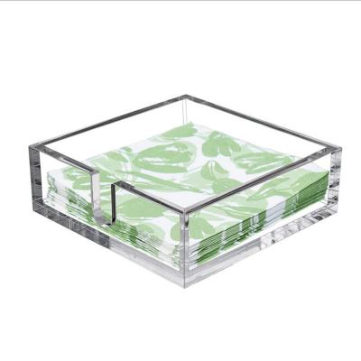 China Handmade Wholesale Clear Table Napkin Holder Acrylic Tissue Holder for sale