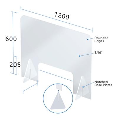 China Eco-friendly Clear Acrylic Plexi Shield Sneeze Guard Protective Glass Barrier For Table Office Counter Restaurant Buffet School for sale